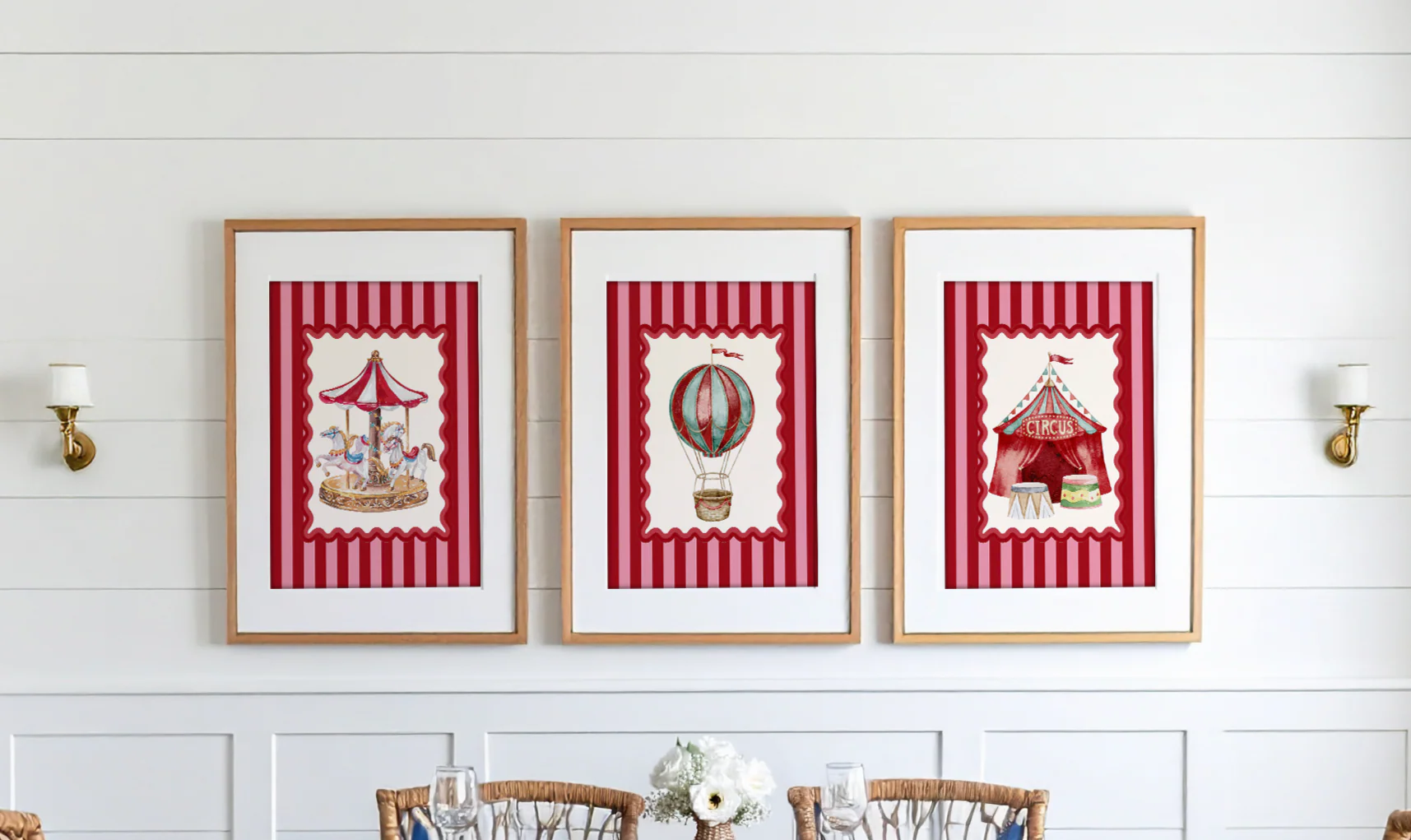Set of 3 Kids Room Illustrations, Le Cirque Circus Artwork - Image 2