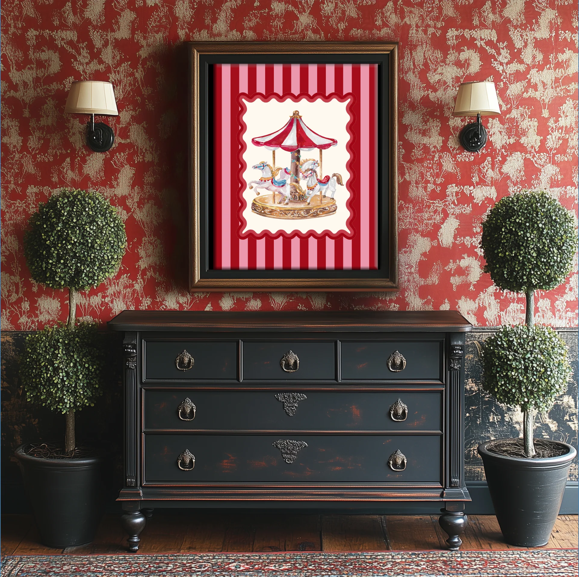 Set of 3 Kids Room Illustrations, Le Cirque Circus Artwork - Image 7