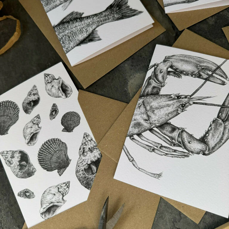 Set of 5 blank 'Seashore' Greetings Cards - Image 3