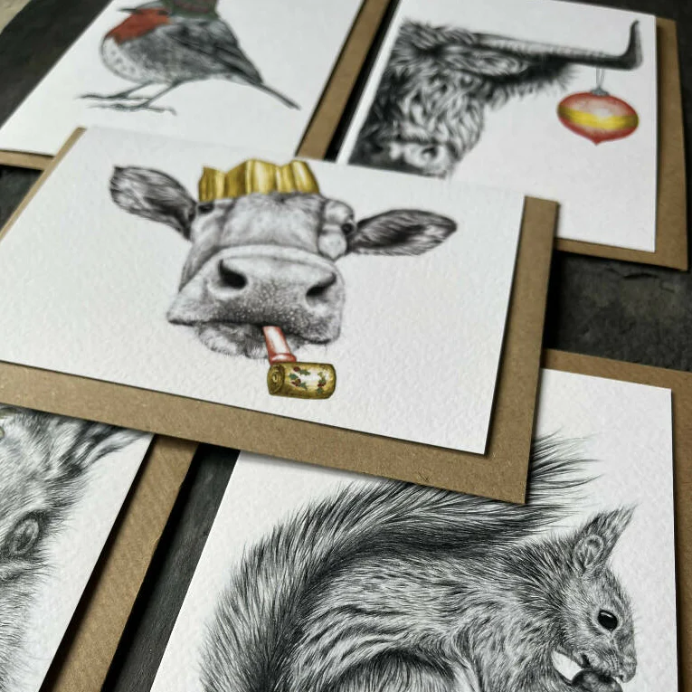 Set of 5 Fun Christmas Cards - Image 2
