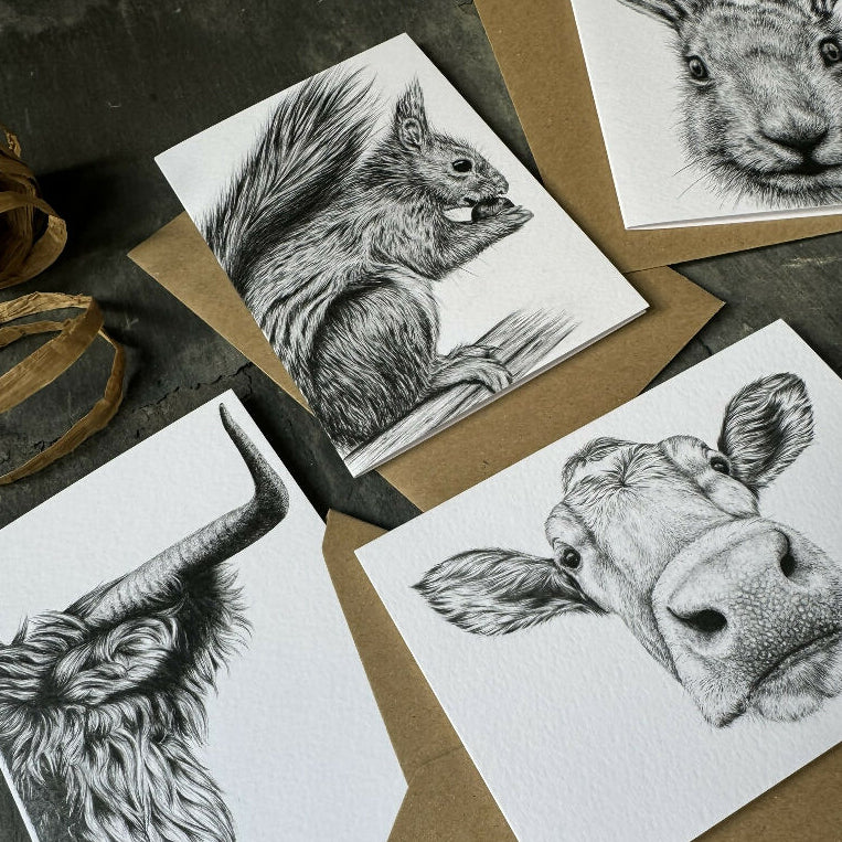 Set of 5 'Furry Friends' Greetings Cards - Image 2