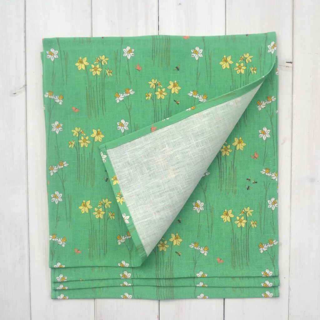 Set of Two Daffodil Linen Napkins - Image 5