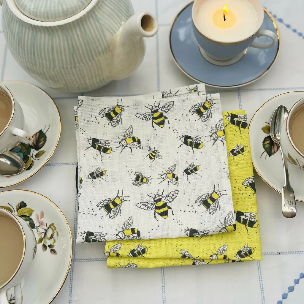 Set of Two Linen Napkins - Buzzy Bee's - Image 3