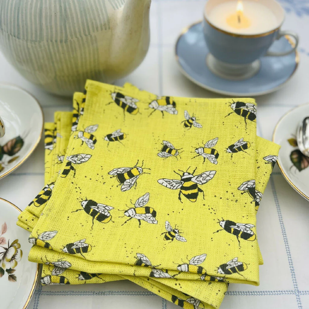 Set of Two Linen Napkins - Buzzy Bee's - Image 4