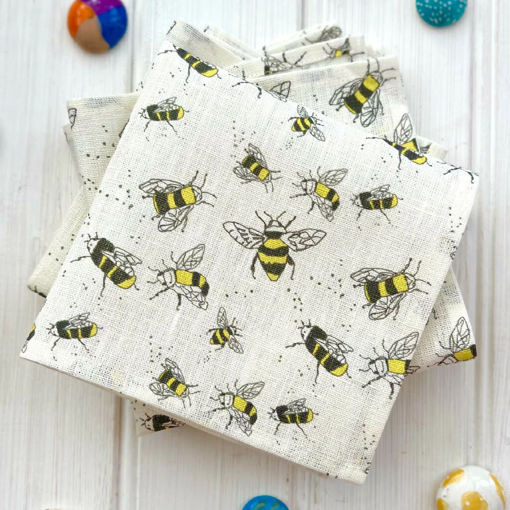Set of Two Linen Napkins - Buzzy Bee's - Image 5