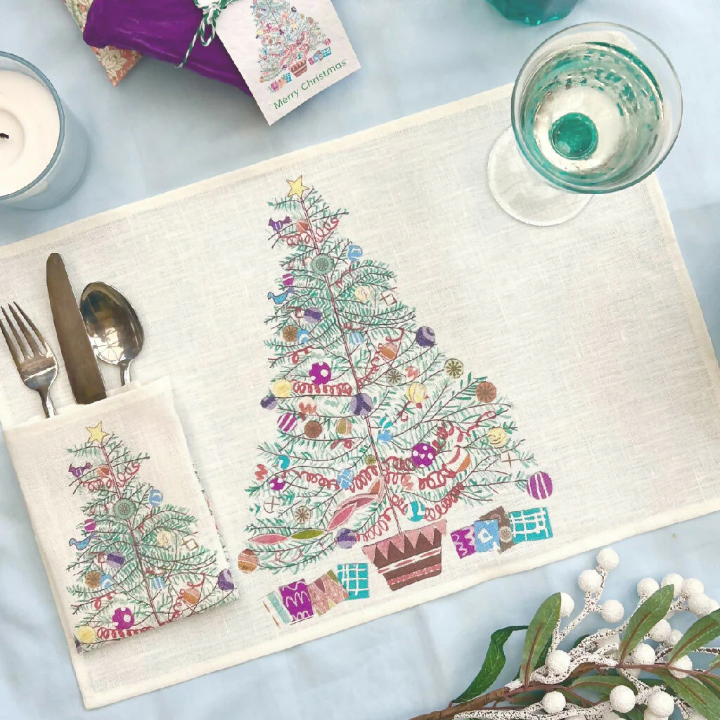 Linen Napkins - 'Oh Christmas Tree' - Image 3