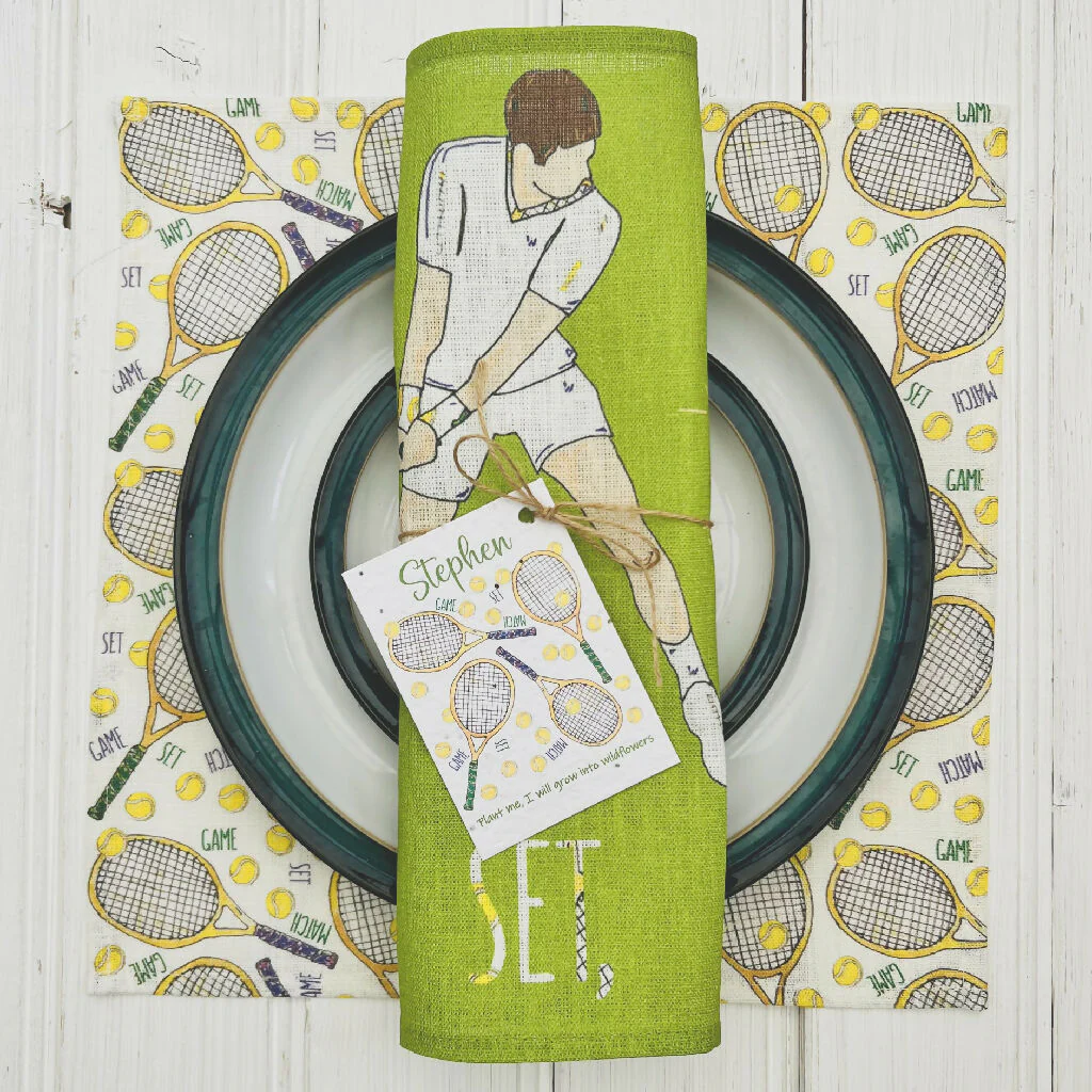 Set of Two Linen Napkins - Sporting designs - Image 5