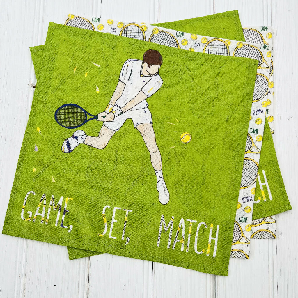 Set of Two Linen Napkins - Sporting designs - Image 9