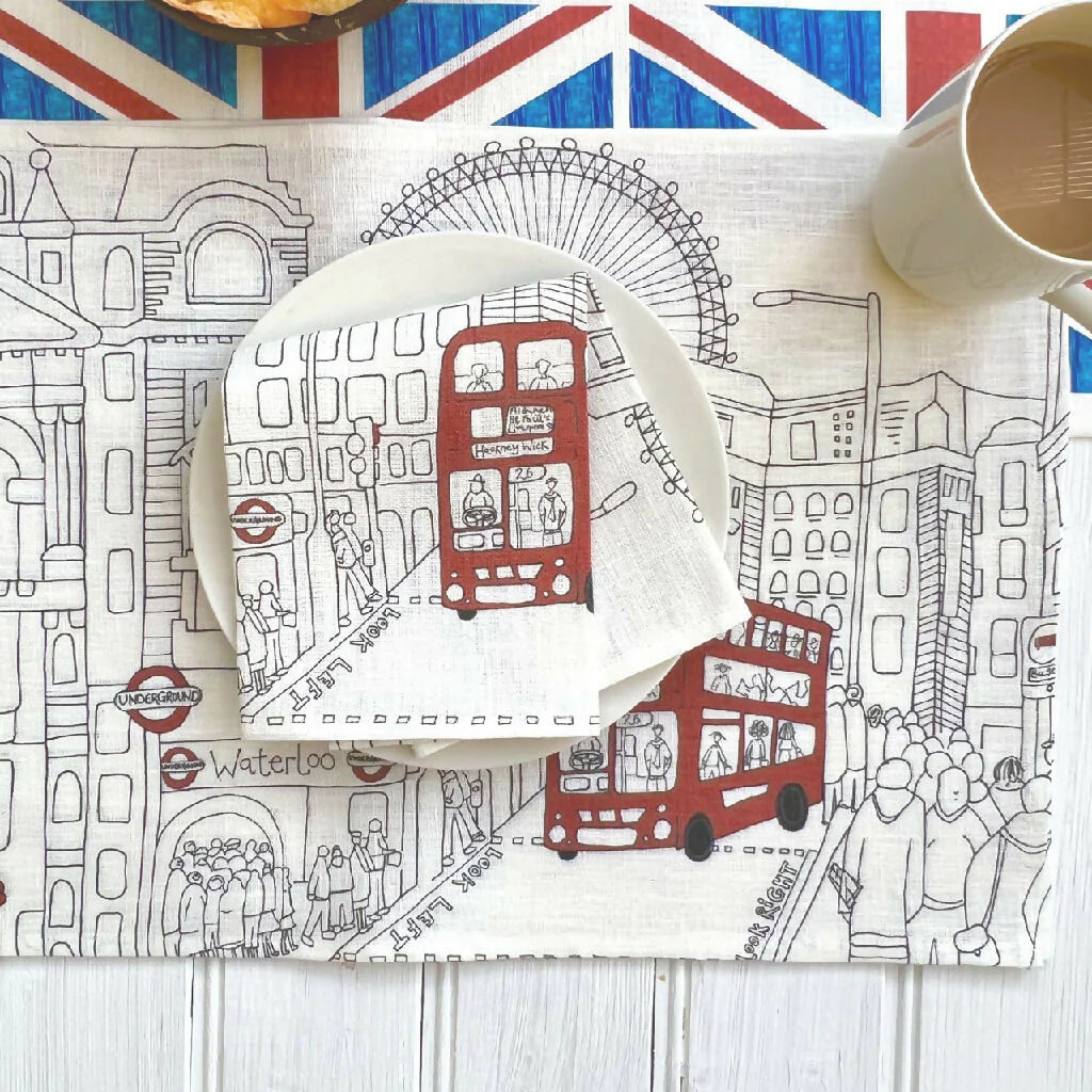 Set of Two London Linen Napkins - Image 2