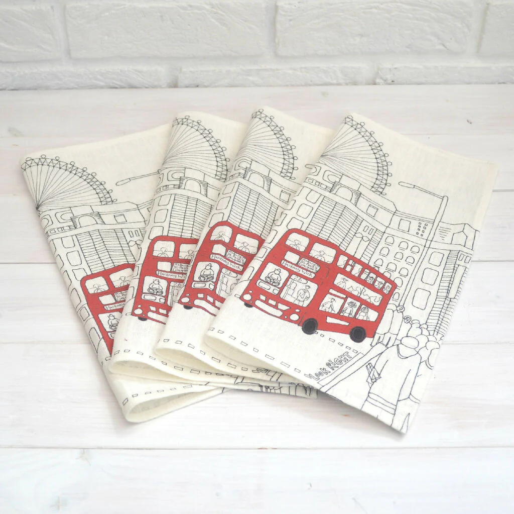 Set of Two London Linen Napkins - Image 4