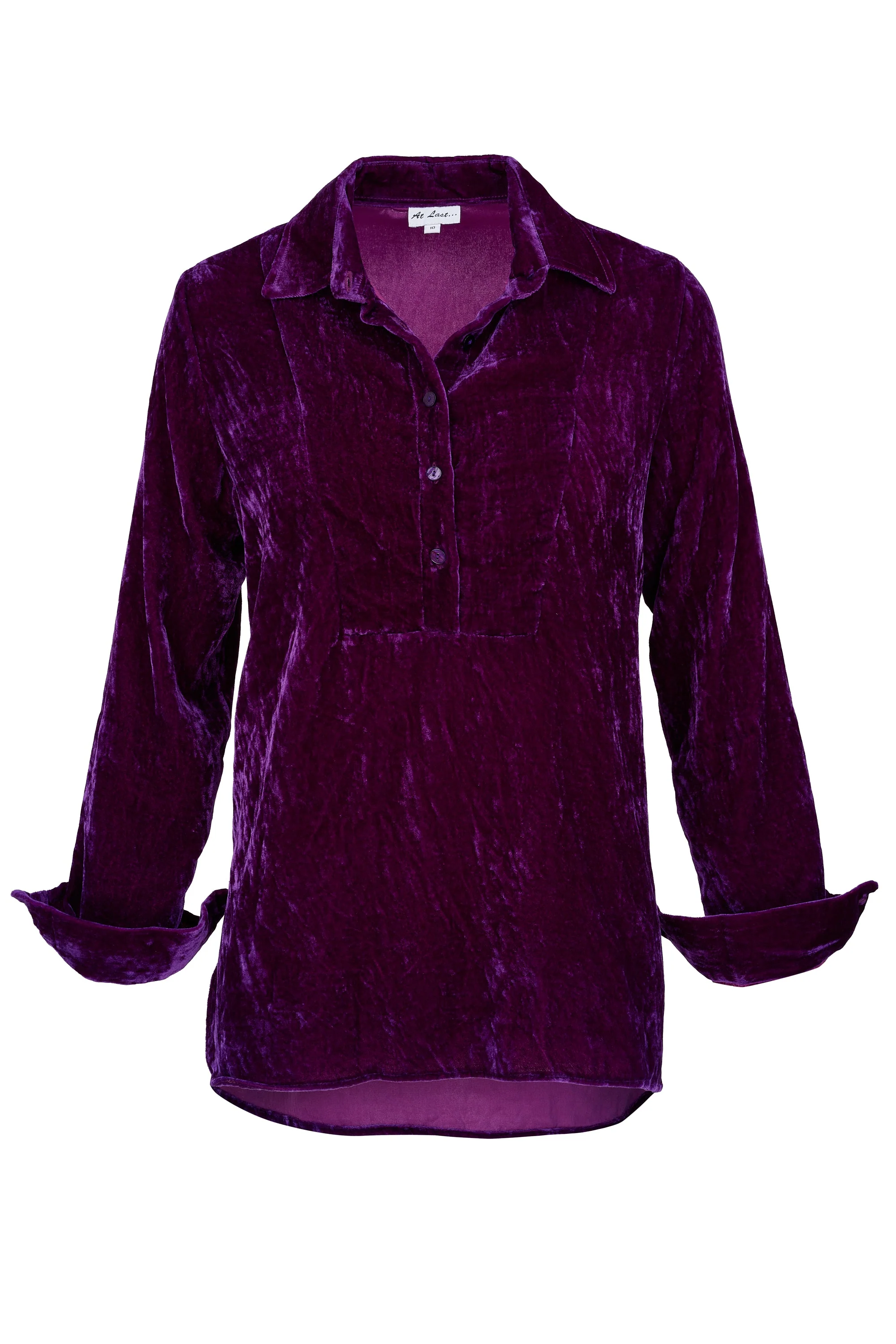 Silk Velvet Shirt In Violet - Image 3