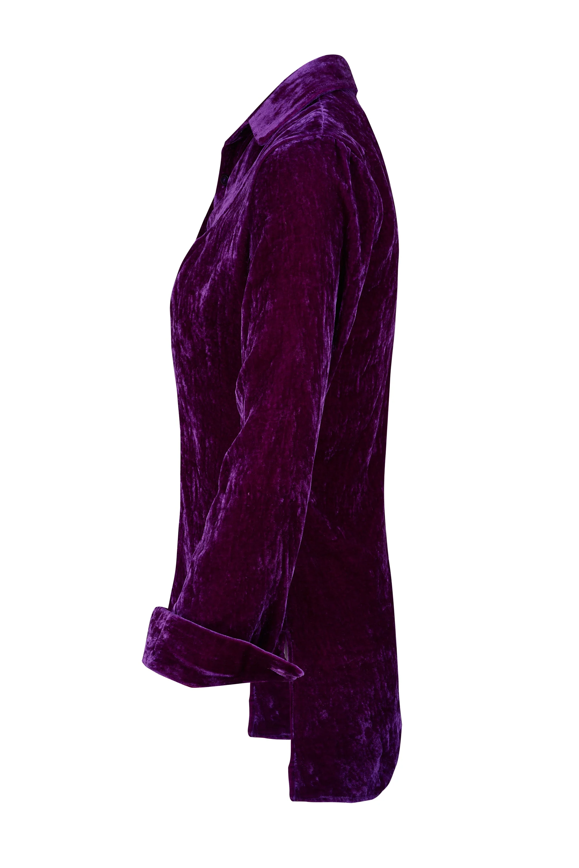 Silk Velvet Shirt In Violet - Image 4