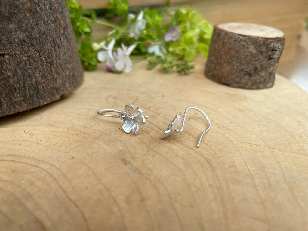 Silver Blossom Drop Earrings - Image 7