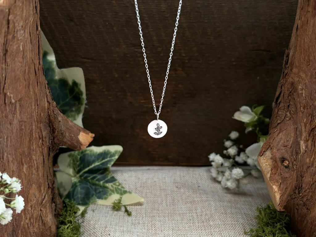 Silver Botanica Birth Flower Necklace - Image 10