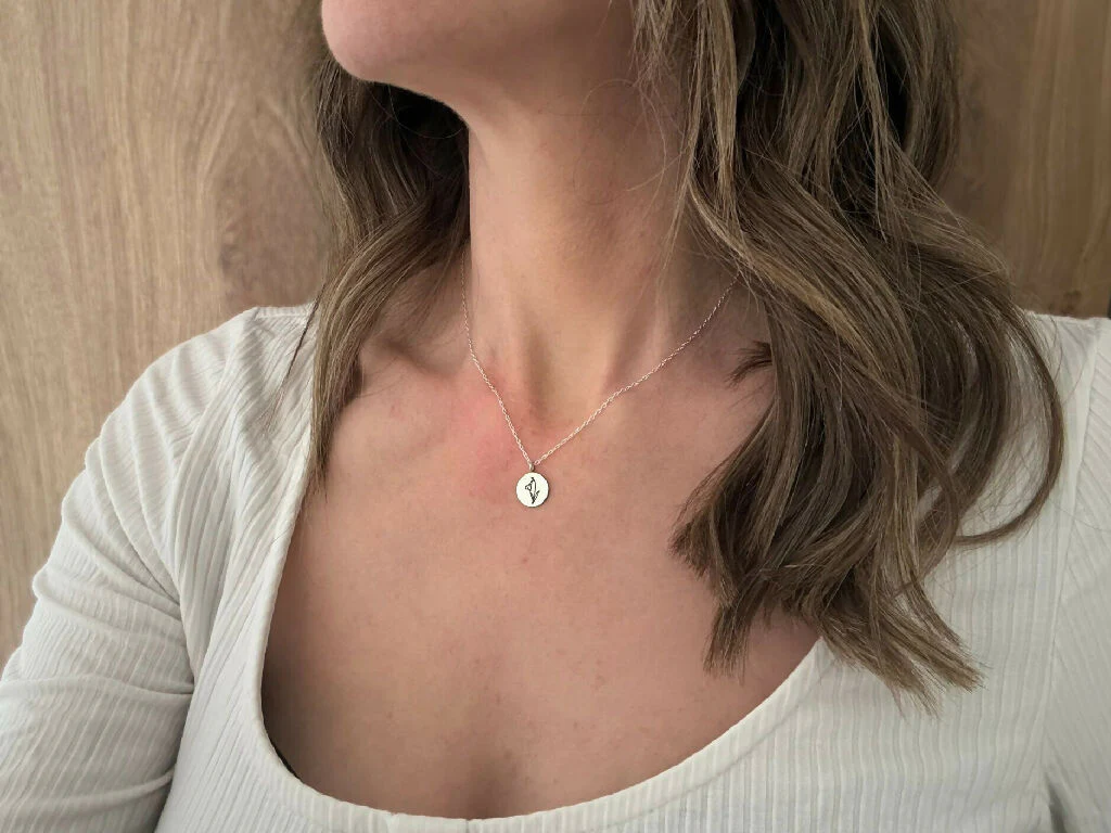 Silver Botanica Birth Flower Necklace - Image 3