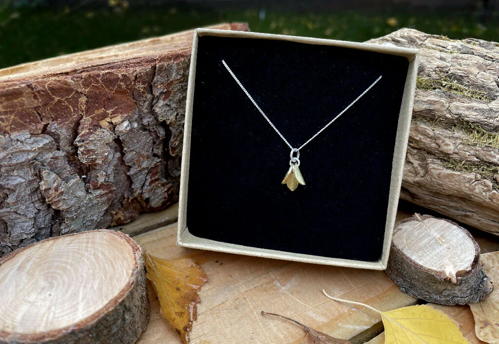 Silver & Brass Petals Necklace - Image 2