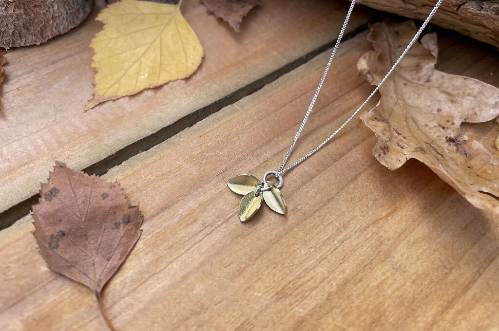 Silver & Brass Petals Necklace - Image 5