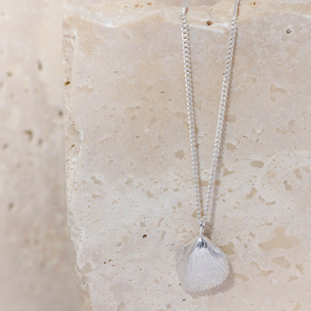 Silver Cockle Shell Pendant Necklace - Image 2