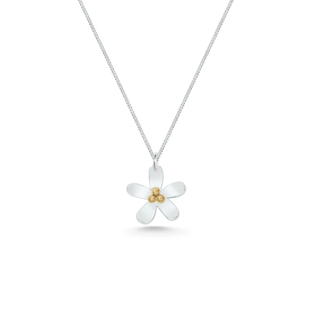 Silver Daisy Pendant Necklace - Image 3