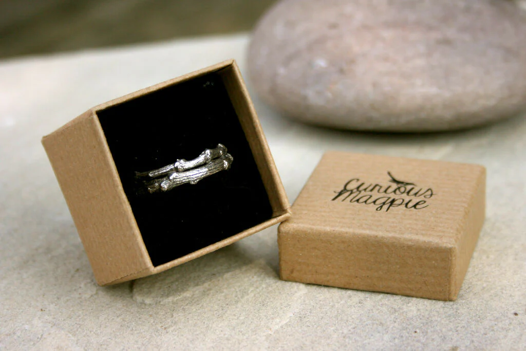 Silver Double Twig Ring - Image 2