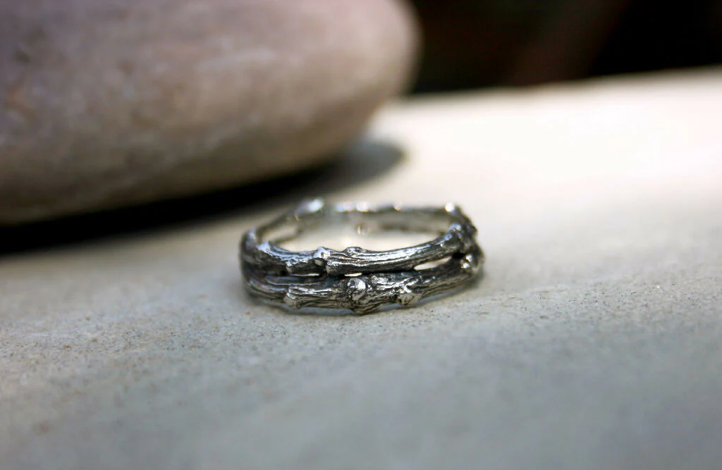 Silver Double Twig Ring - Image 3