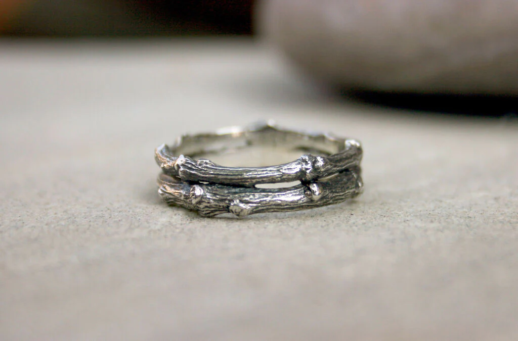 Silver Double Twig Ring - Image 4