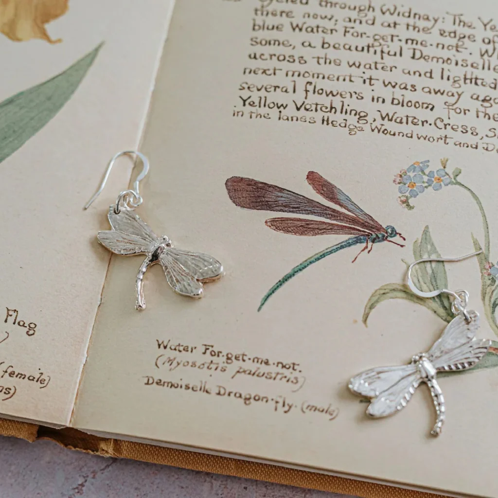Silver Dragonfly Earrings - Image 3