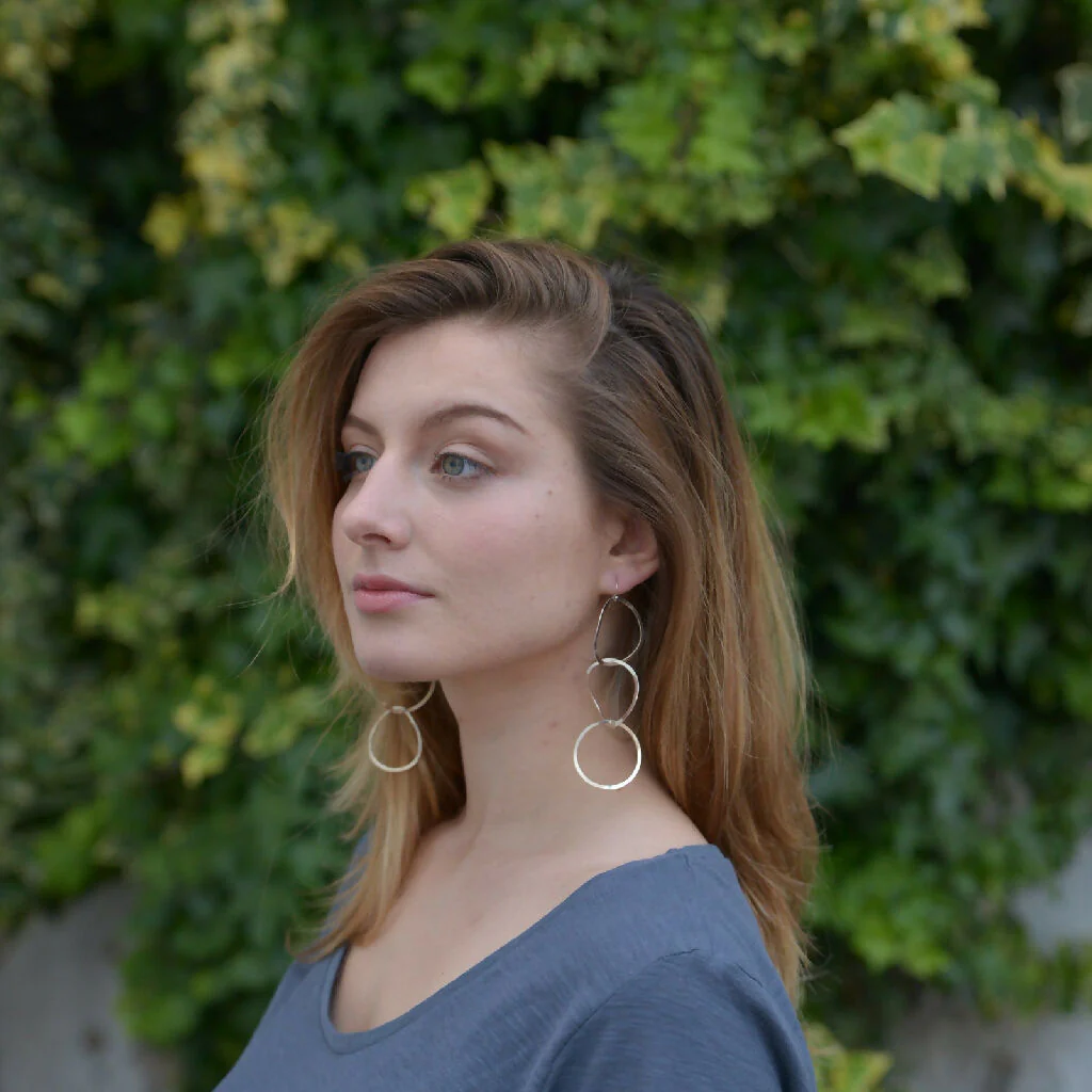 Silver Earrings - Interlinked Rings