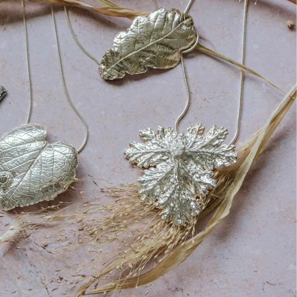 Silver Geranium Leaf Necklace - Image 2