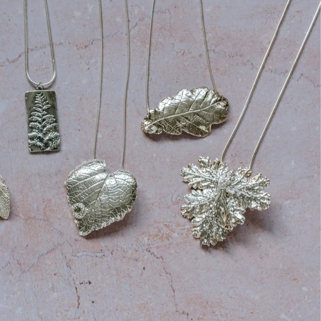 Silver Geranium Leaf Necklace - Image 3