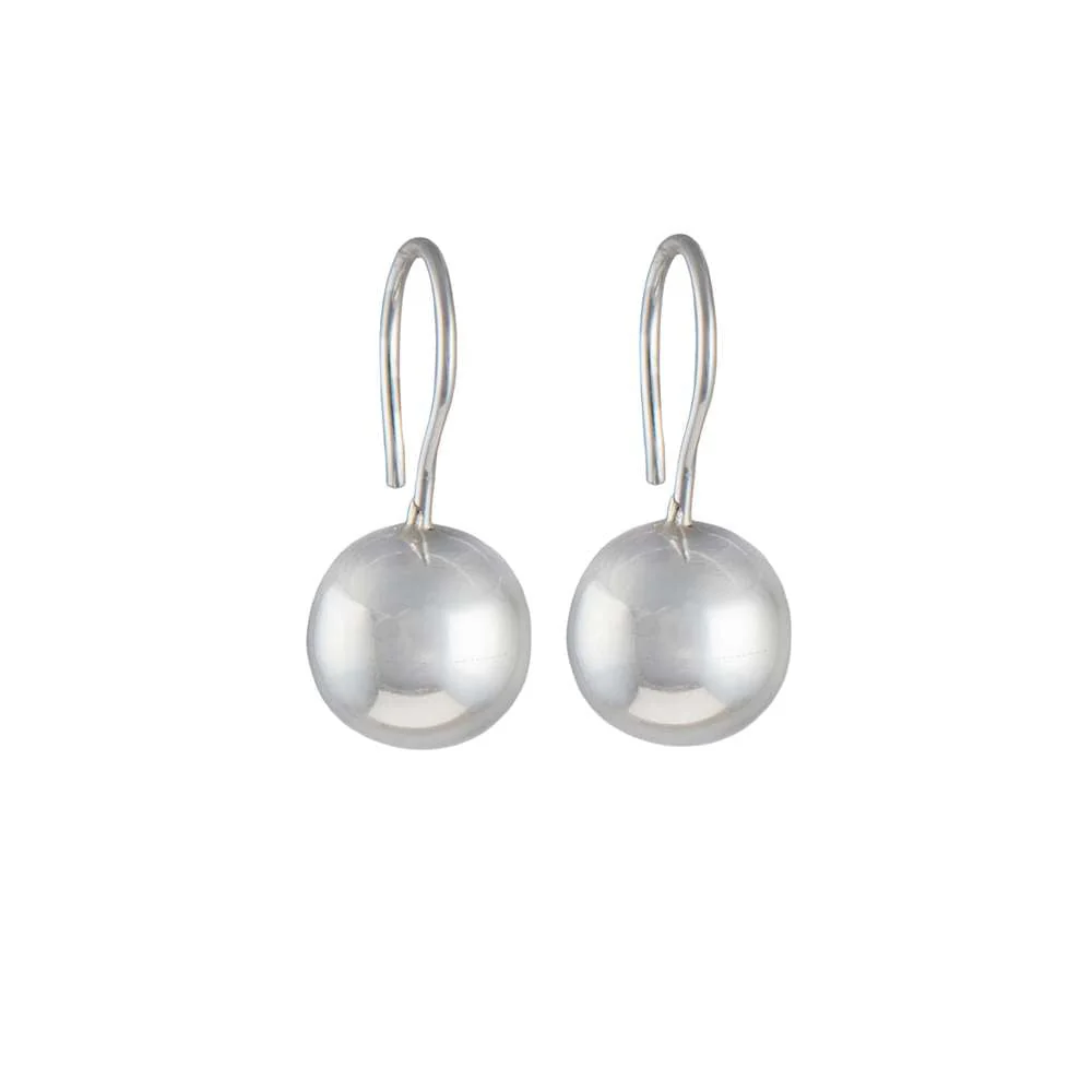Silver Hook Earrings with Sphere Drop - Image 2