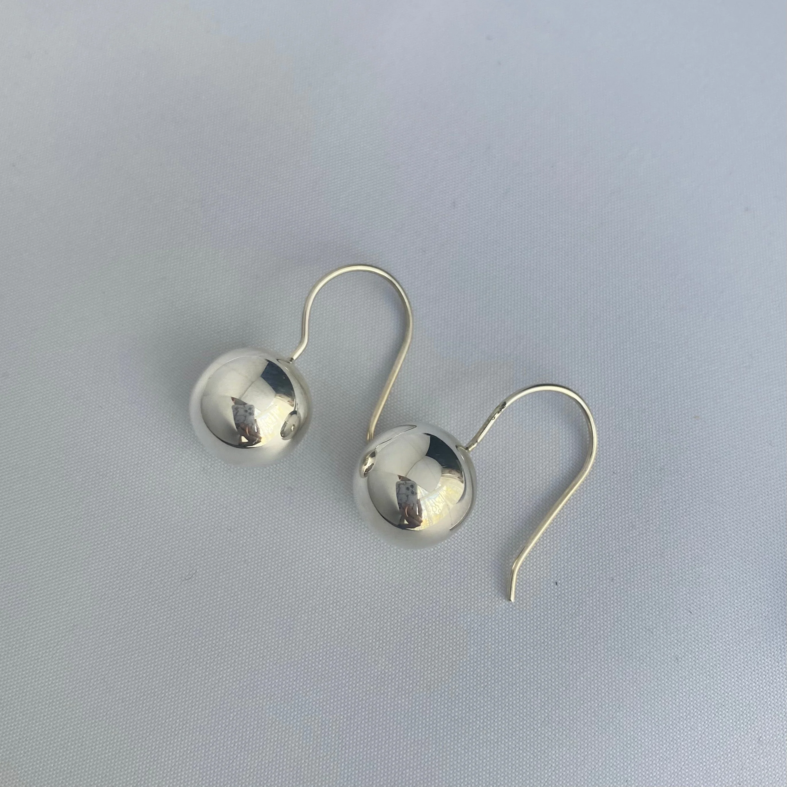Silver Hook Earrings with Sphere Drop - Image 3