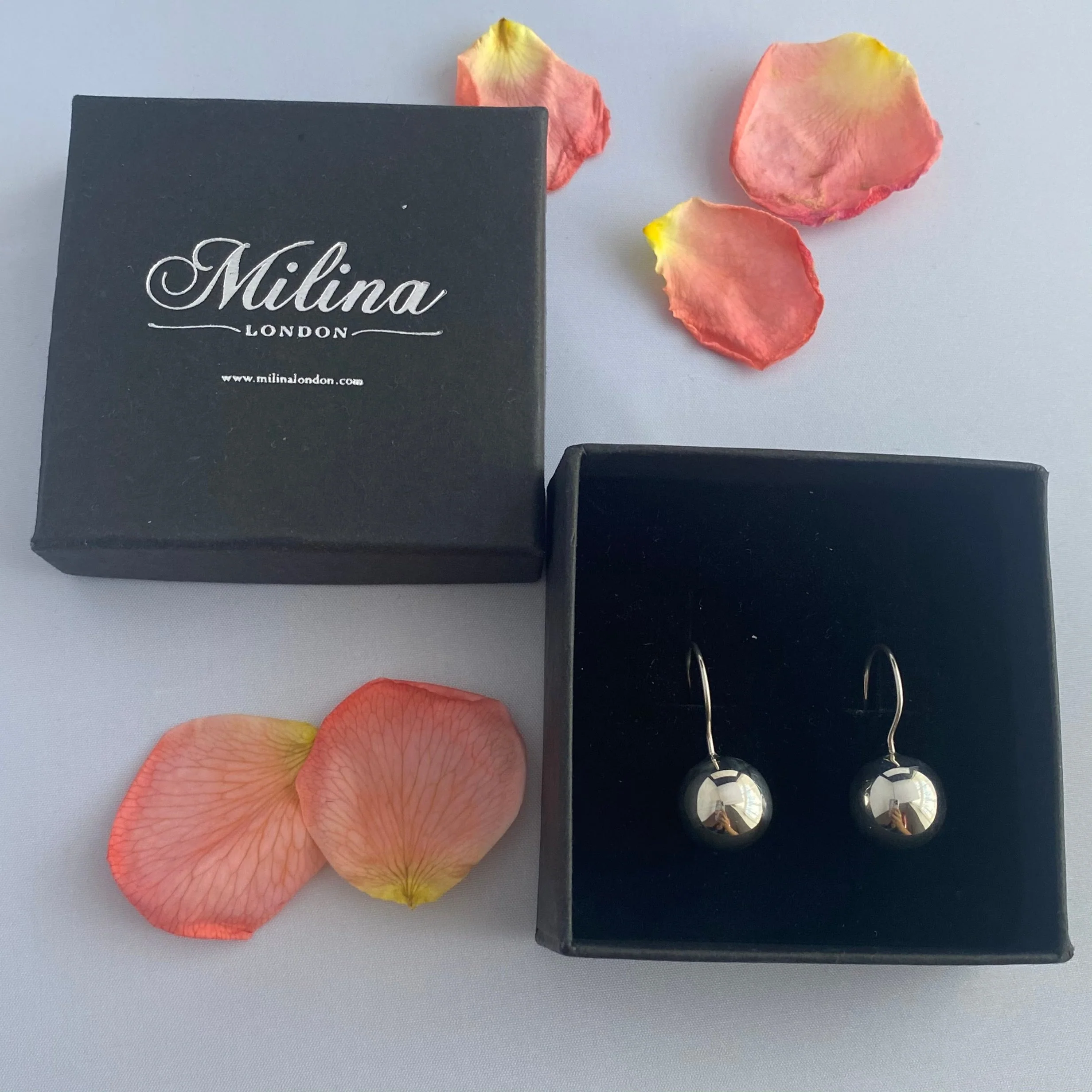Silver Hook Earrings with Sphere Drop - Image 4