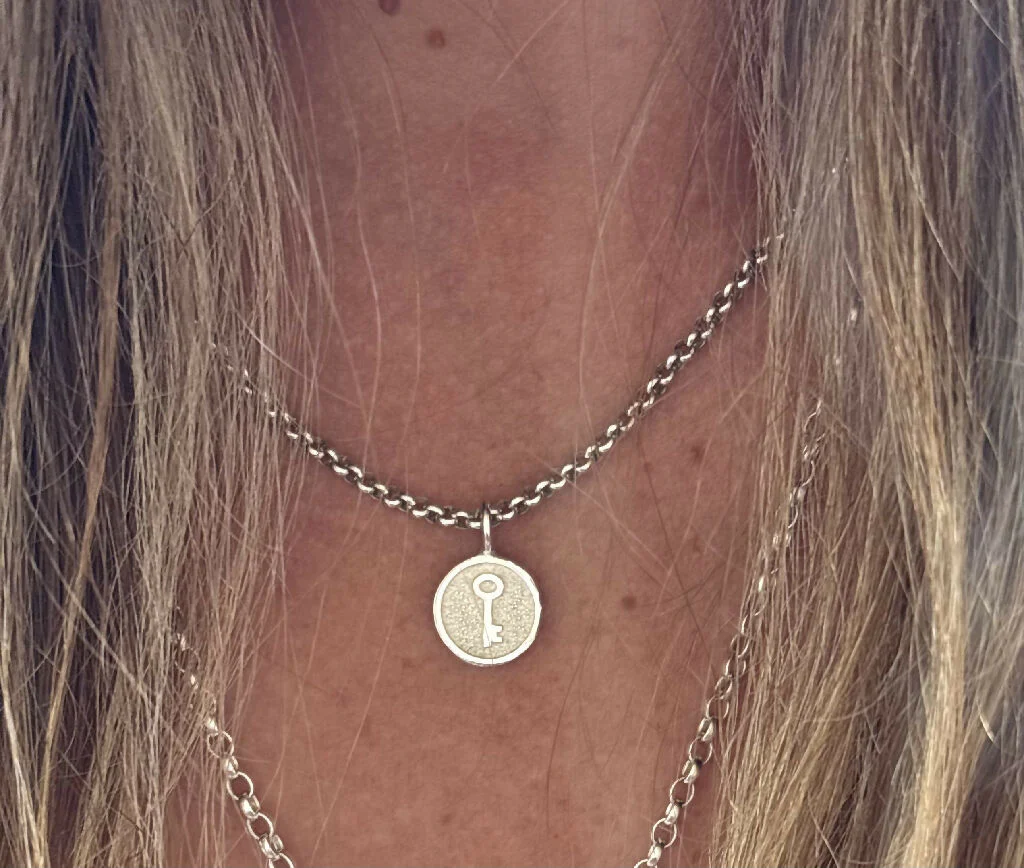 Sterling Silver Key Charm Necklace - Image 2