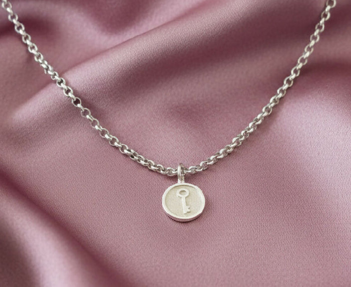 Sterling Silver Key Charm Necklace - Image 3