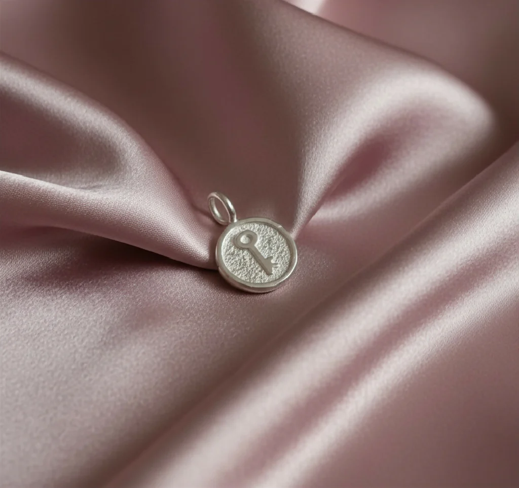 Sterling Silver Key Charm Necklace - Image 4
