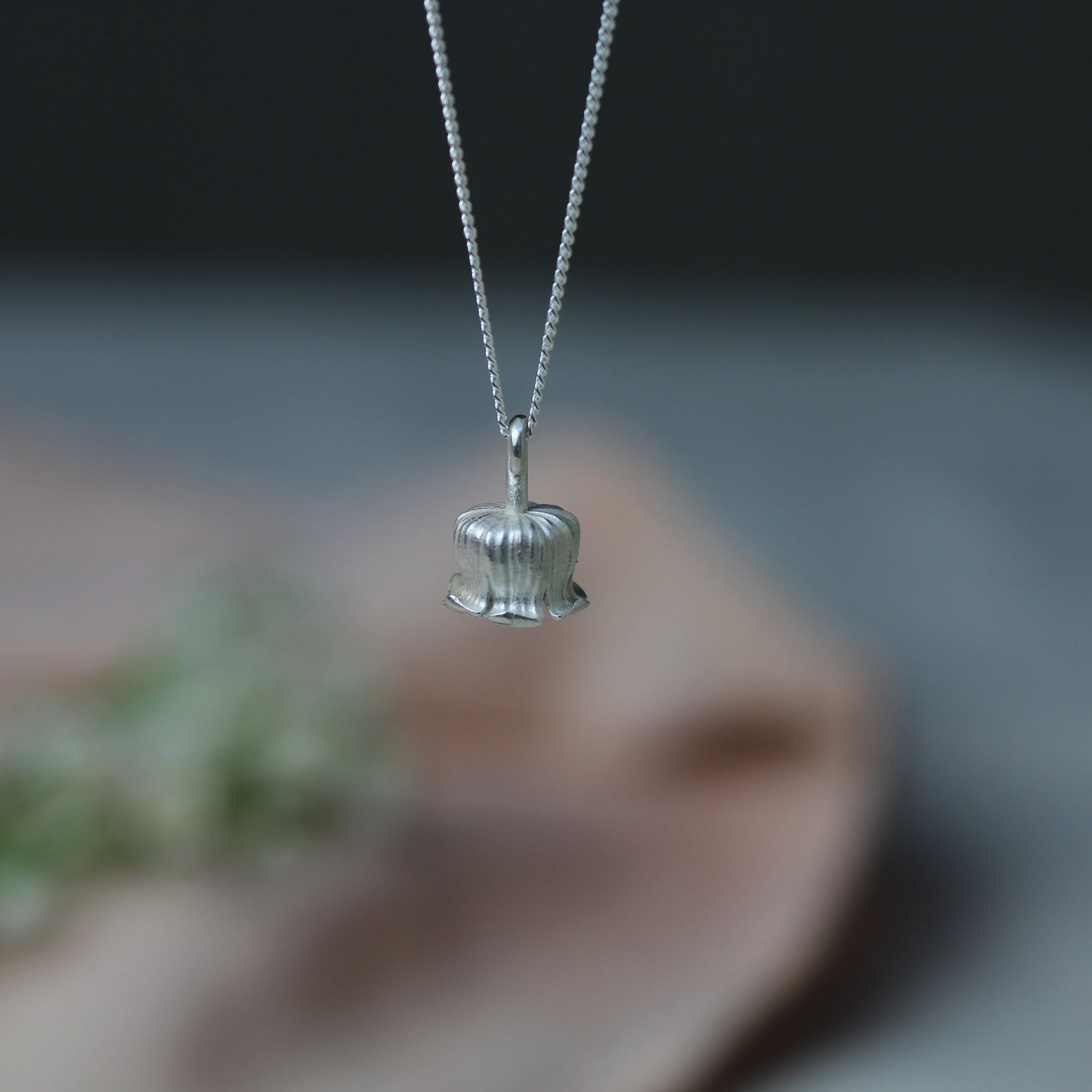 Silver Lily of the Valley Pendant Necklace