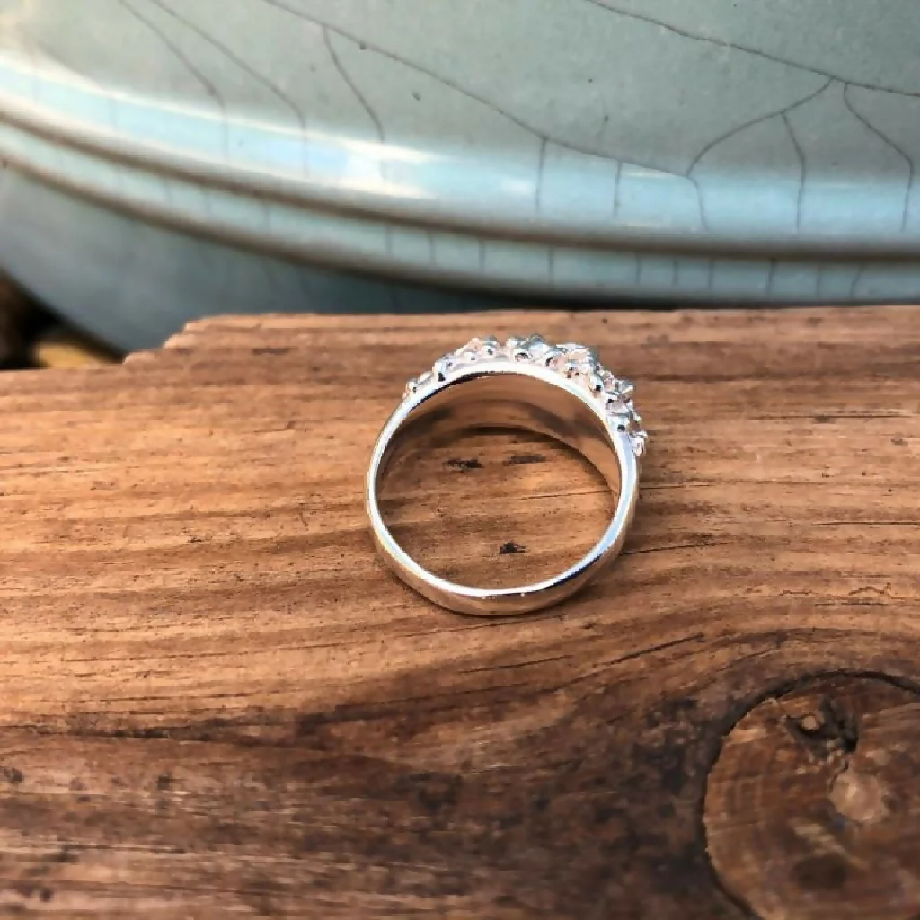 Silver Organic Cast Ring with Barnacle Texture - Image 6