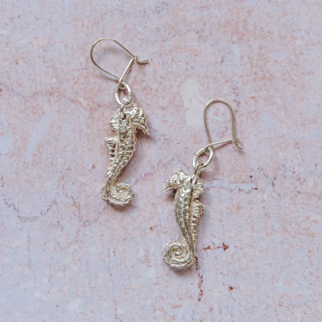 Silver Seahorse Earrings - Image 2