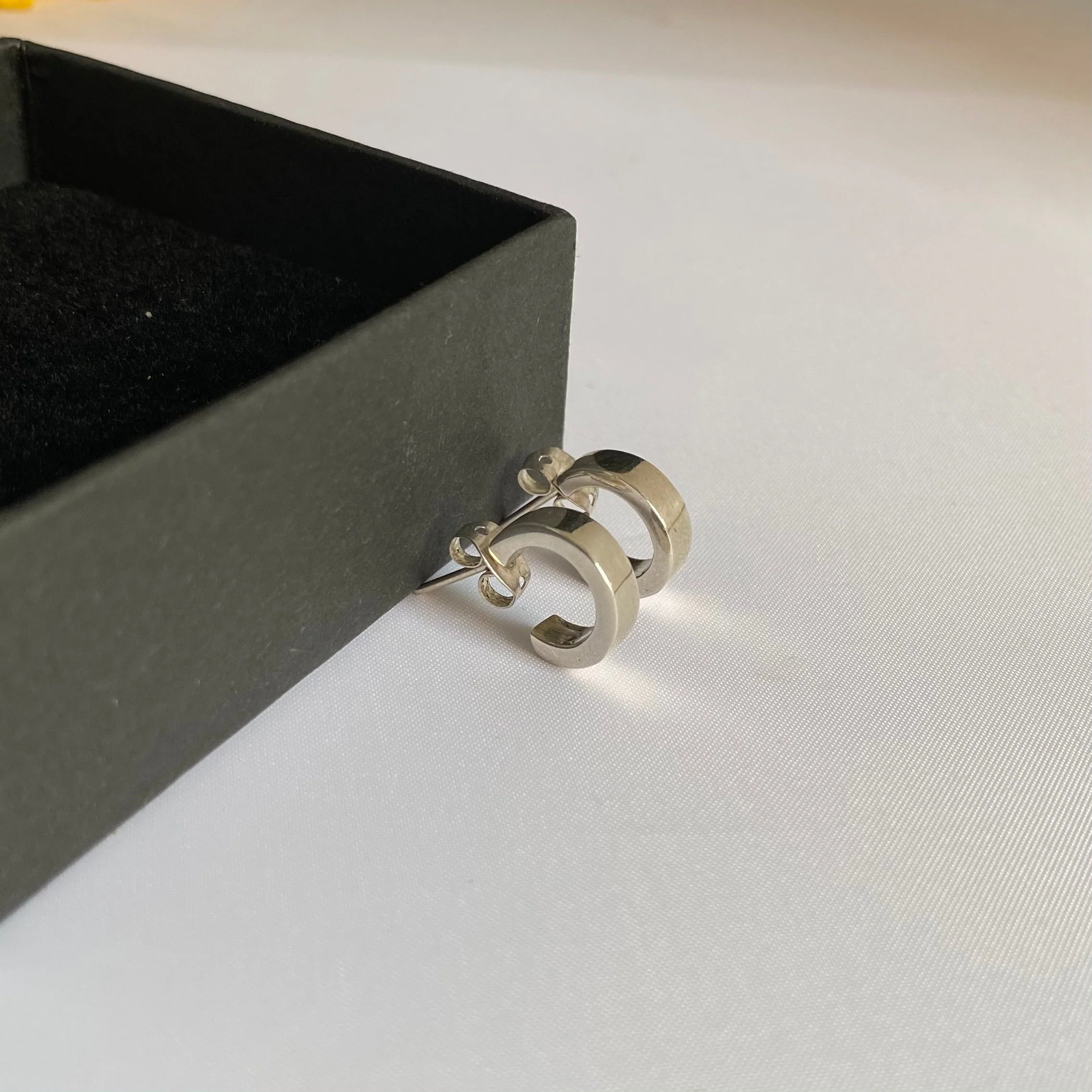 Silver Small Flat Hoop Earrings