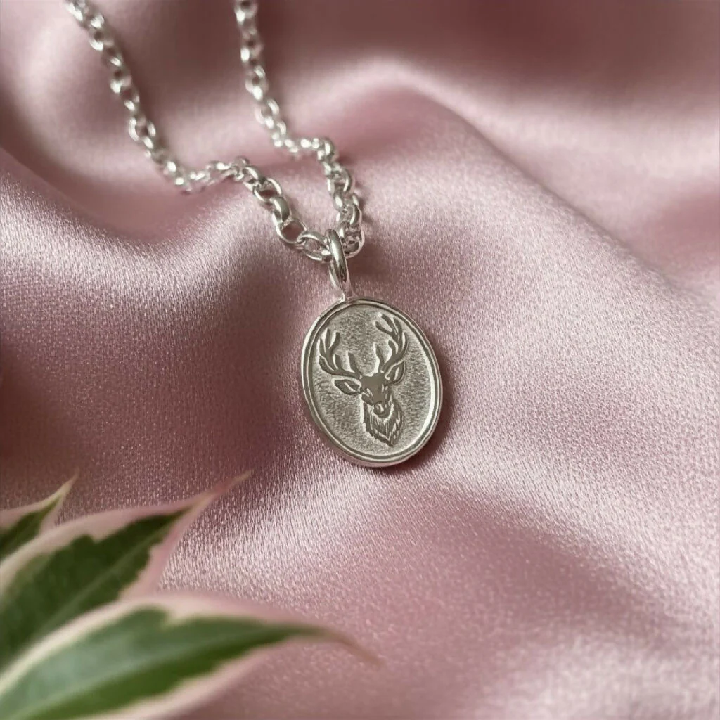 Sterling Silver Stag Charm Necklace