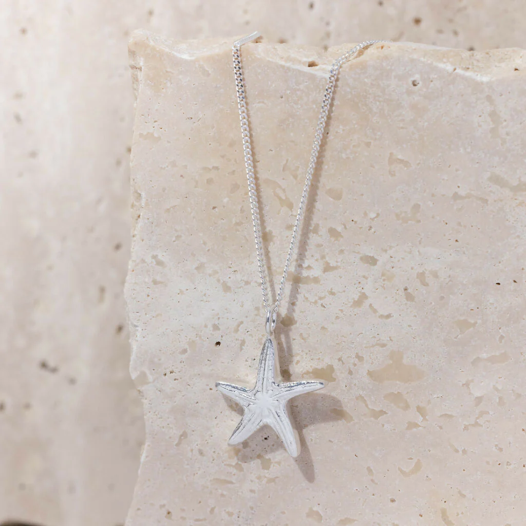 Silver Starfish Pendant Necklace - Image 2