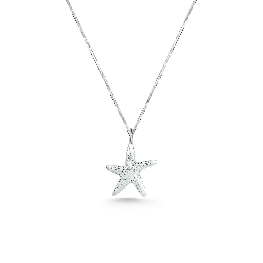 Silver Starfish Pendant Necklace - Image 4