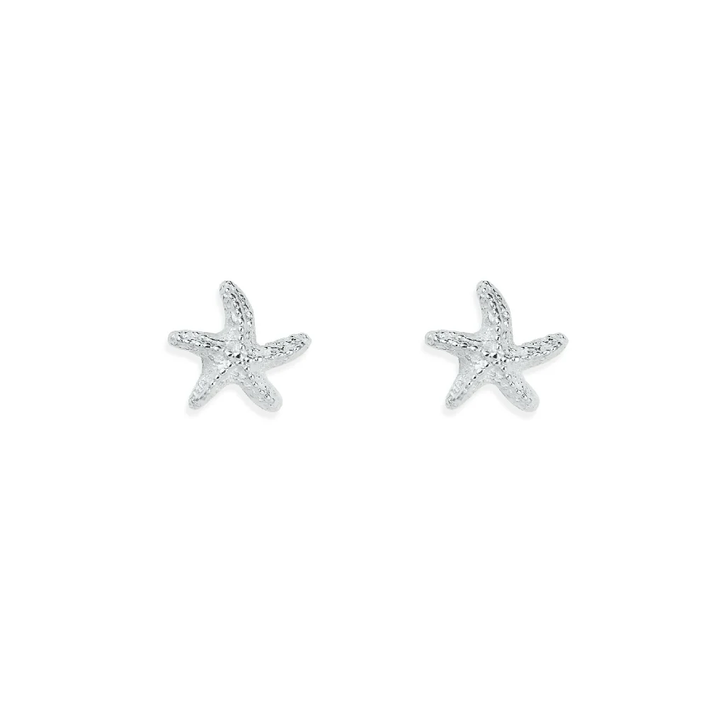 Silver Starfish Stud Earrings - Image 4