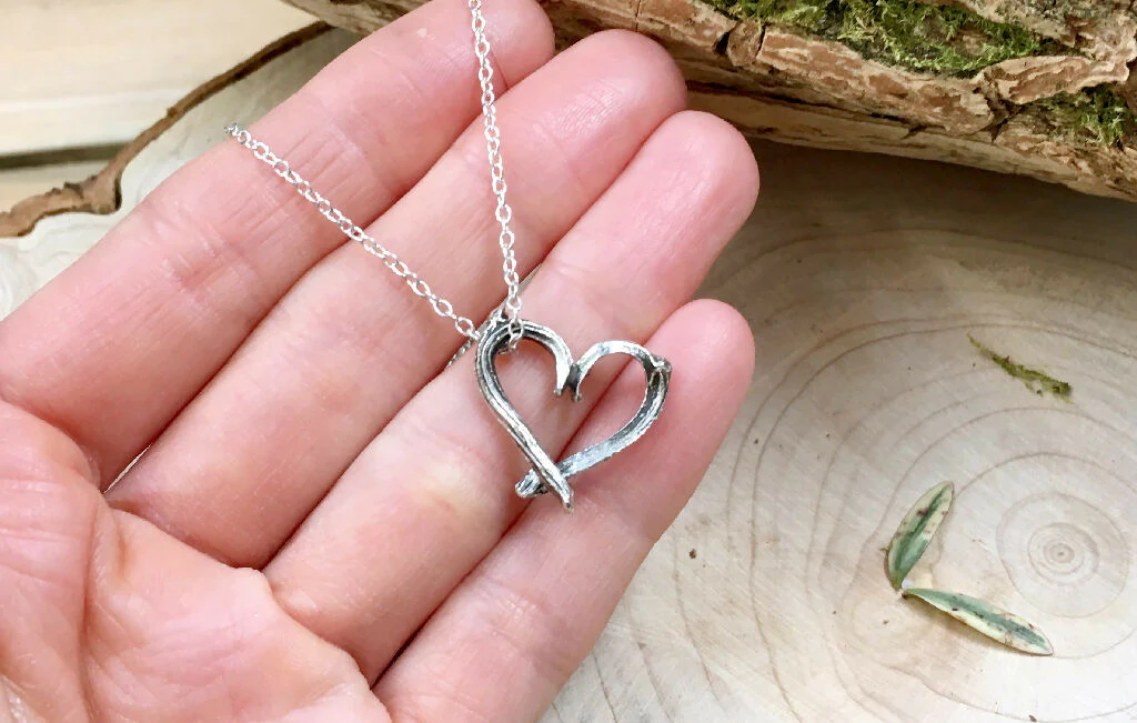 Silver Twig Love Heart Necklace - Image 2