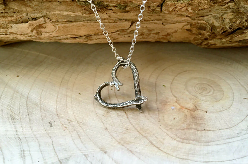 Silver Twig Love Heart Necklace - Image 3
