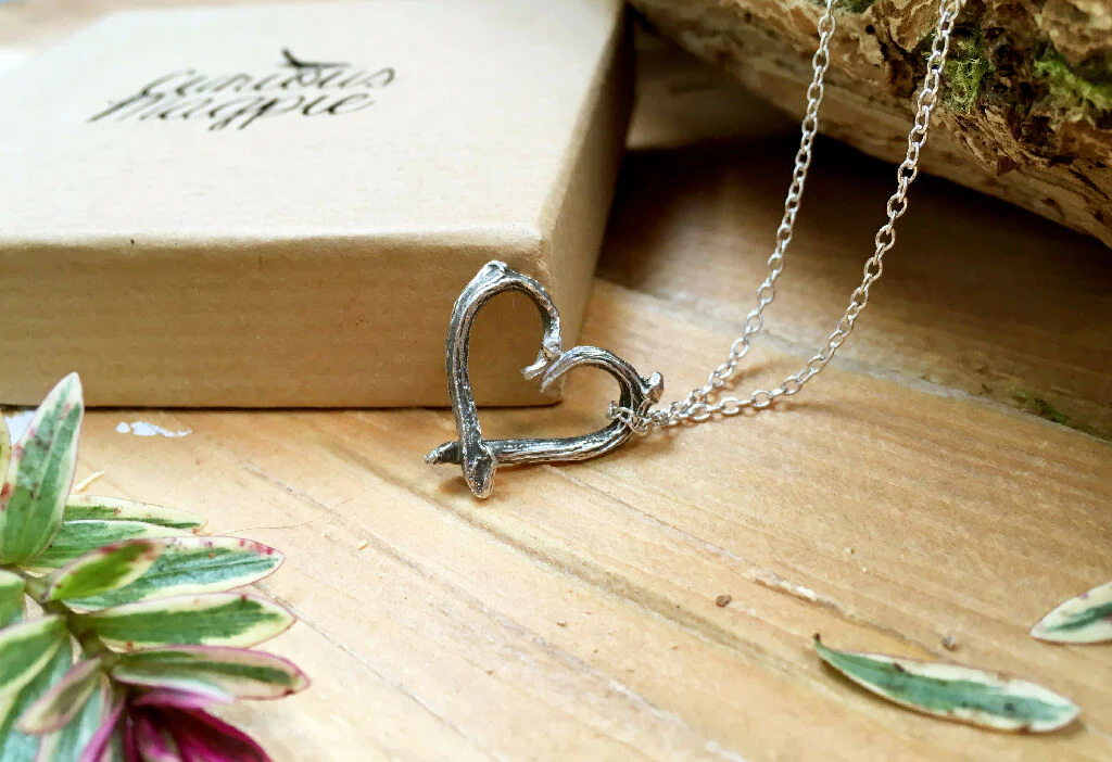 Silver Twig Love Heart Necklace - Image 5