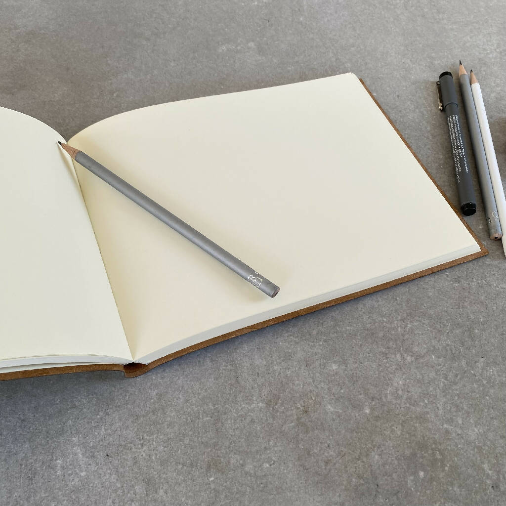 Sketch Book with Marble Design and Leather Detail - Image 3