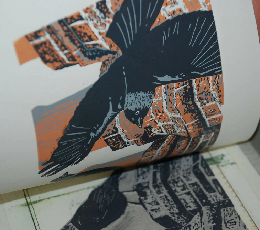 Sledmere Chimneys, Yorkshire Wolds - Limited Edition - Original Linocut Print - Image 4