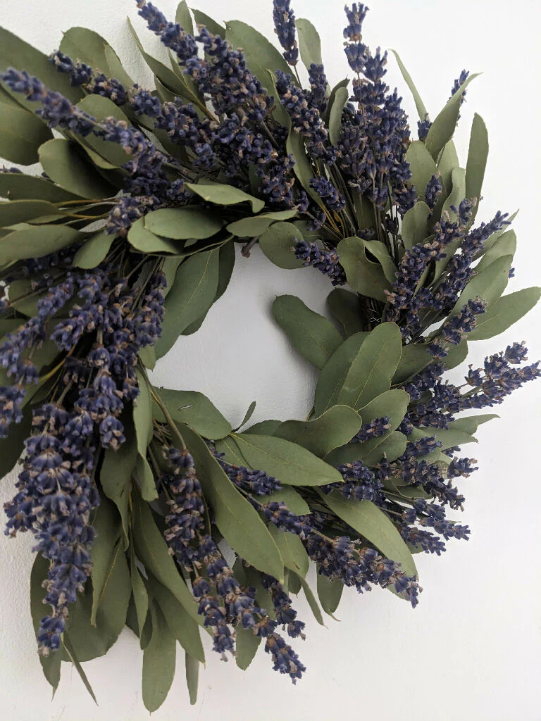 Small Lavender And Eucalyptus Wreath , Gift Wrapped - Image 3